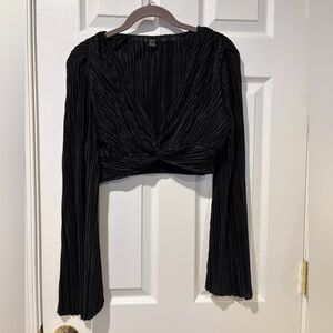 Shein cropped pleated wrap top